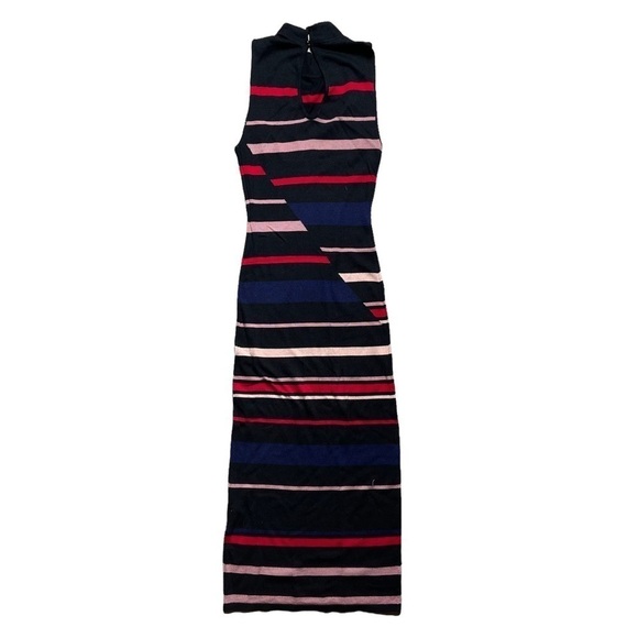 BCBGENERATION Black Multi Colored Striped Maxi Dress XS - Picture 1 of 8